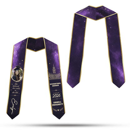 Personalized She Believed She Could So She Did Graduation Stole – Custom Photo and Name