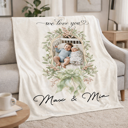 Love You Evermore Personalized Photo Blanket Gift for Mom and Grandma