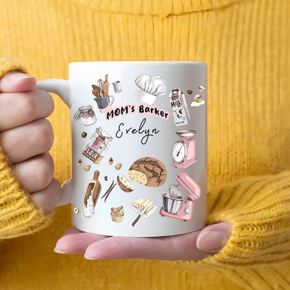 Sweet Kitchen Memories Design – Personalized Baking Mom Mug – Mother’s Day Gift for Mom – Custom Name Baker Mug