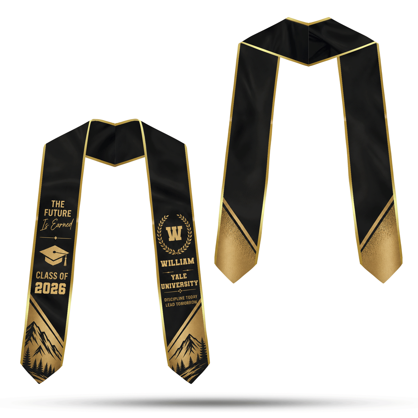 Personalized The Future Is Earned Graduation Stole – Custom Photo and Name