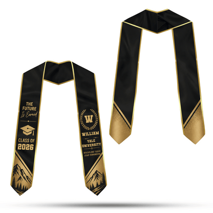 Personalized The Future Is Earned Graduation Stole – Custom Photo and Name