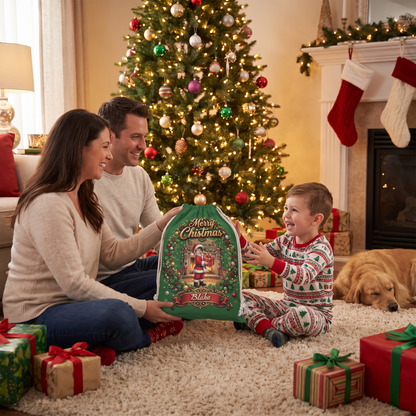 Personalized Santa Claus Christmas Sack, Custom Photo Santa Gift Bag