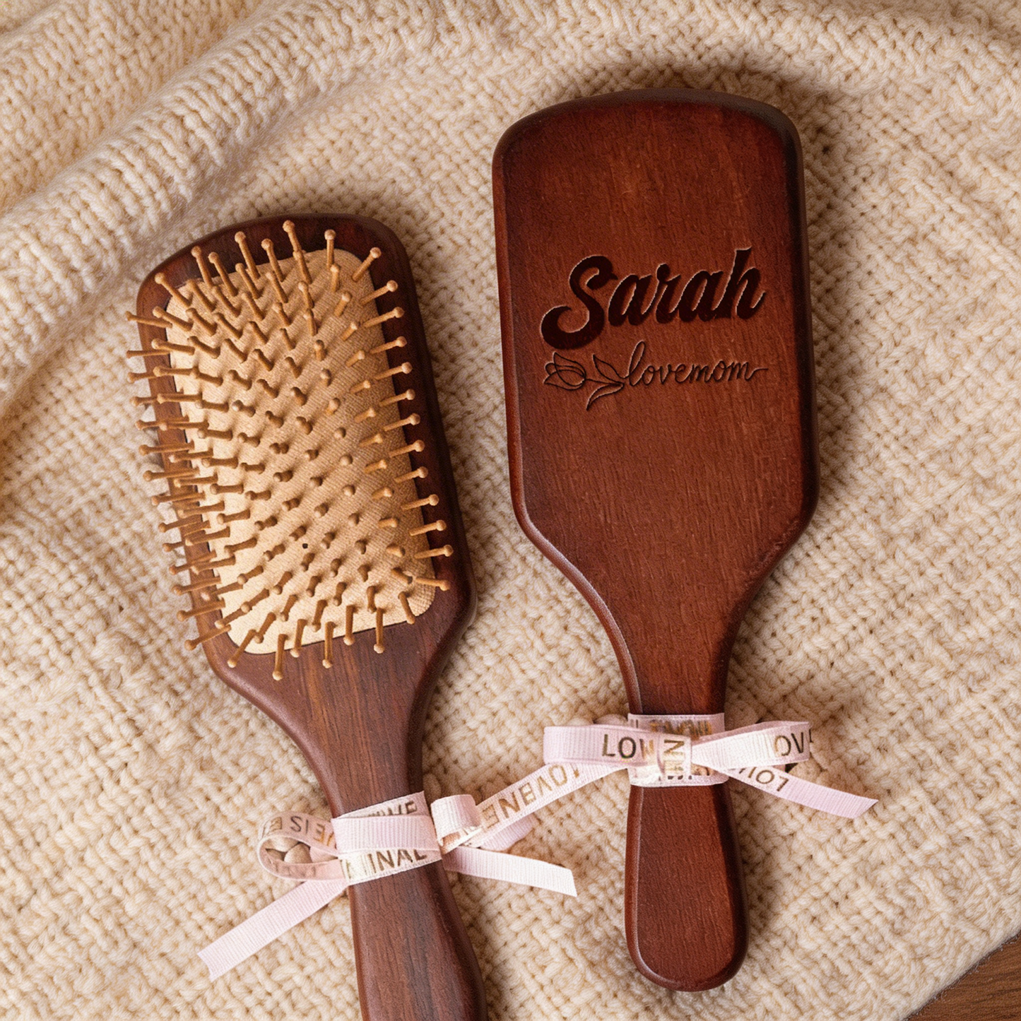 Personalized Engraved Wooden Hair Brush – Meaningful Mother’s Day Gift for Mom