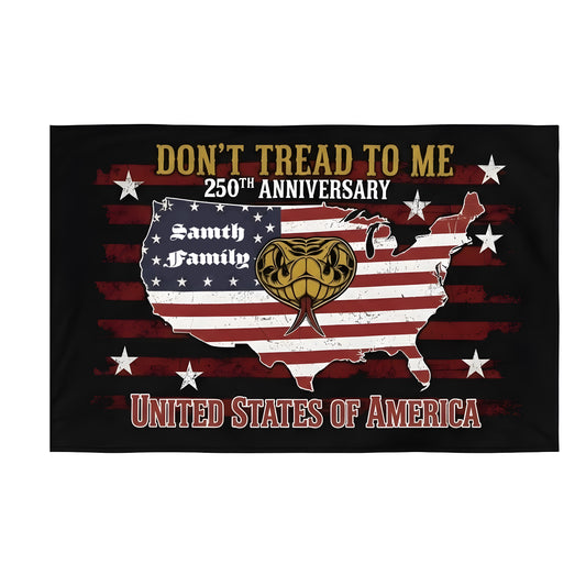 USA 250th Anniversary House Flag - Don’t Tread On Me Patriotic Design
