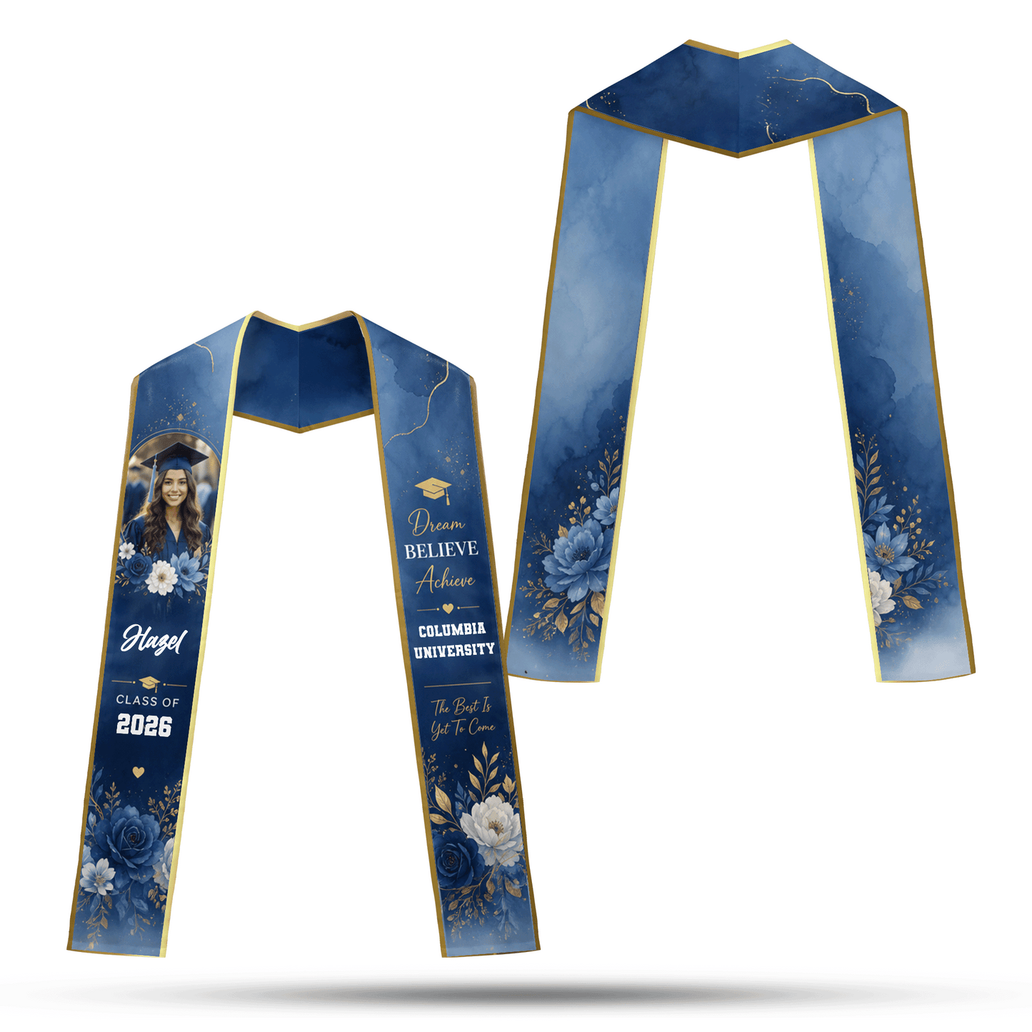 Personalized Dream Believe Achieve Graduation Stole – Custom Name
