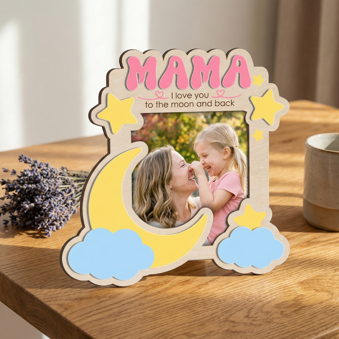 Personalized Birth Flower Nana Plaque – Custom Floral Photo Frame Keepsake | Mother’s Day Gift for Grandma