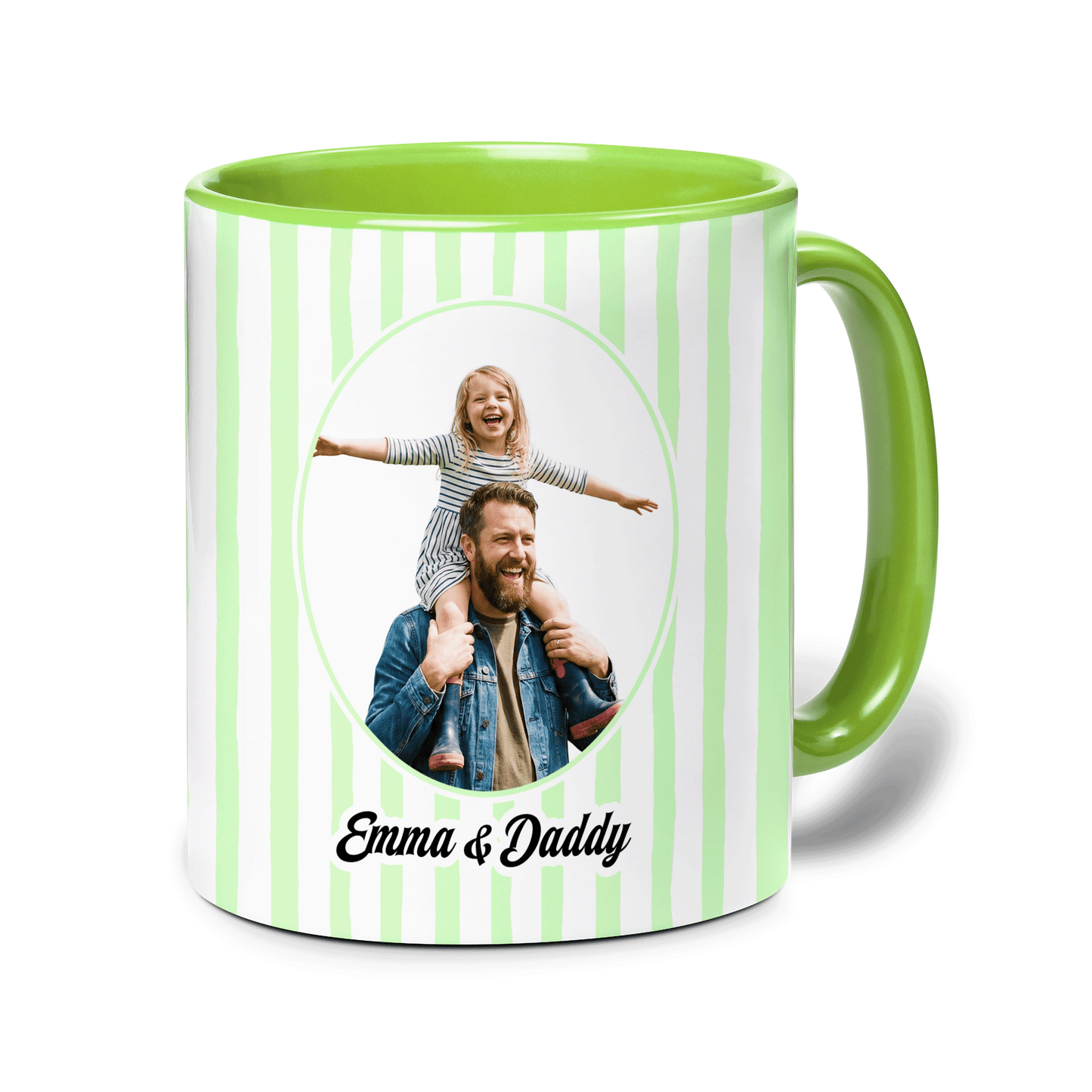 Personalized Photo Accent Mug – Custom Picture Coffee Mug with Colored Handle & Interior