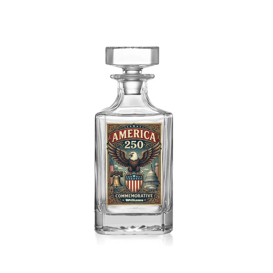250 Years USA 250th Birthday 1776-2026 Eagle Flag Decanter