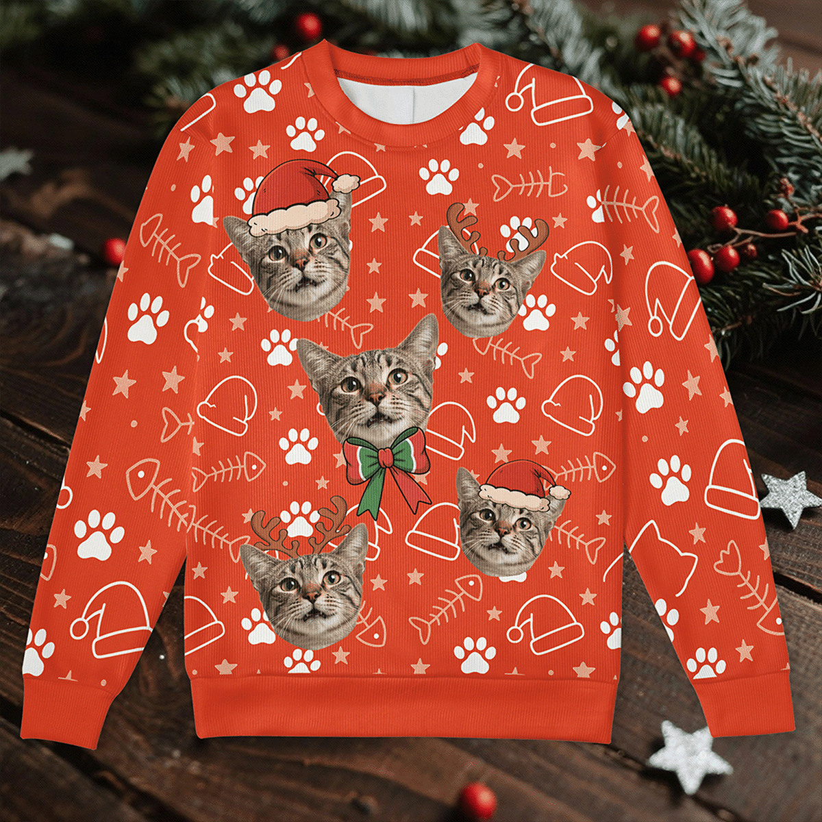 Personalized Funny Face Pet Ugly Christmas Sweater