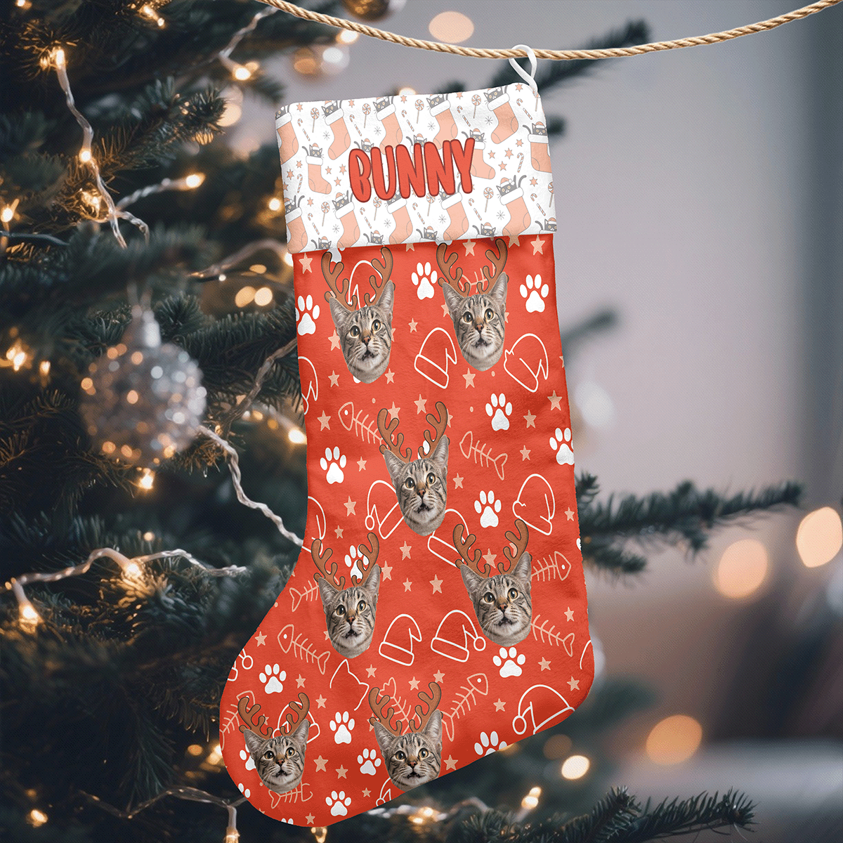 Personalized Cat Christmas Stocking