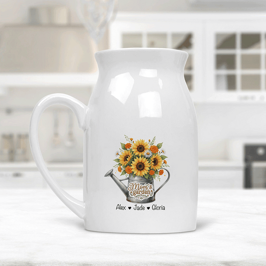 A Garden of Love for You – Mother’s Day Floral Gift for Mom – Personalized Ceramic Flower Vase