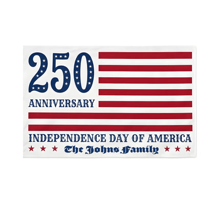 Personalized Family Name 250 Anniversary Independence Day of America Banner House Flag