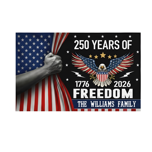 Custom Family Name Celebrate 250th Anniversary of America House Flag