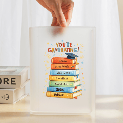 Personalized You're Graduating Acrylic Book Vase with Custom Name