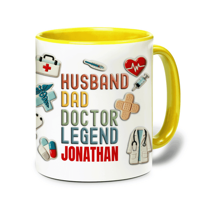 Personalized Doctor Dad Mug – Husband Dad Doctor Legend Custom Name Coffee Mug