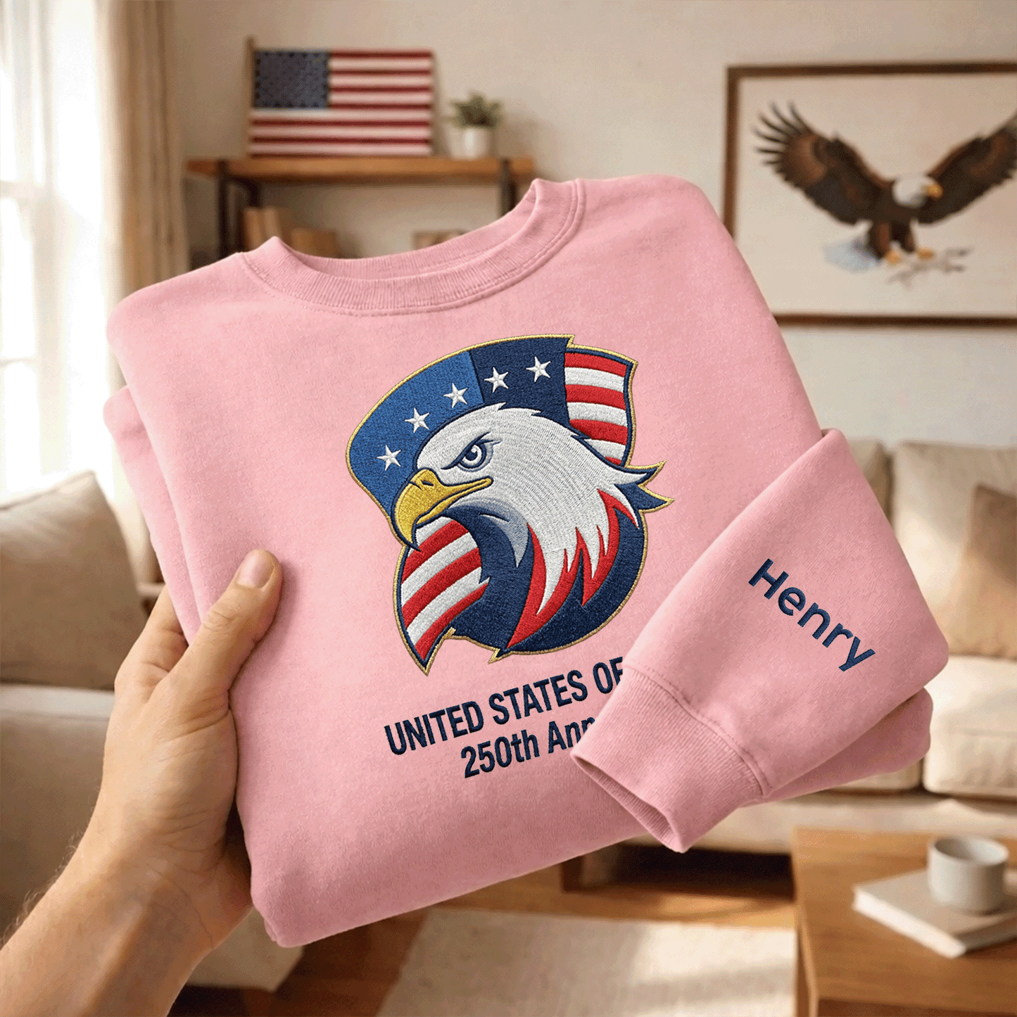 USA 250th Anniversary 1776-2026 - Embroidered Liberty Bell Sweatshirt