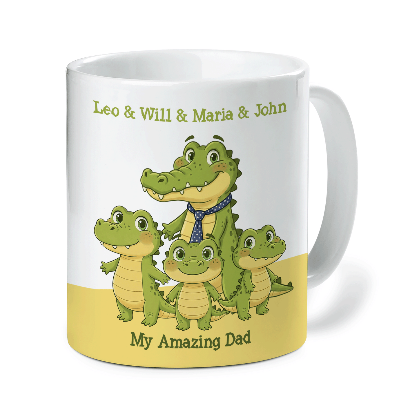 My Amazing Dad Crocodile Custom Name Ceramic Mug Personalized Coffee Cup Gift for Dad