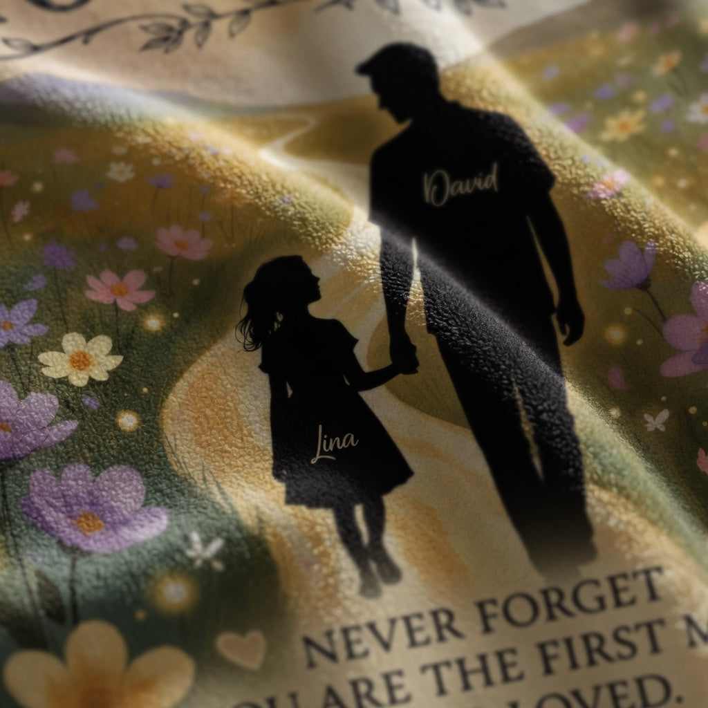 To My Dad Blanket From Daughter – Sentimental Father’s Day Gift | Personalized Rustic Family Keepsake Throw