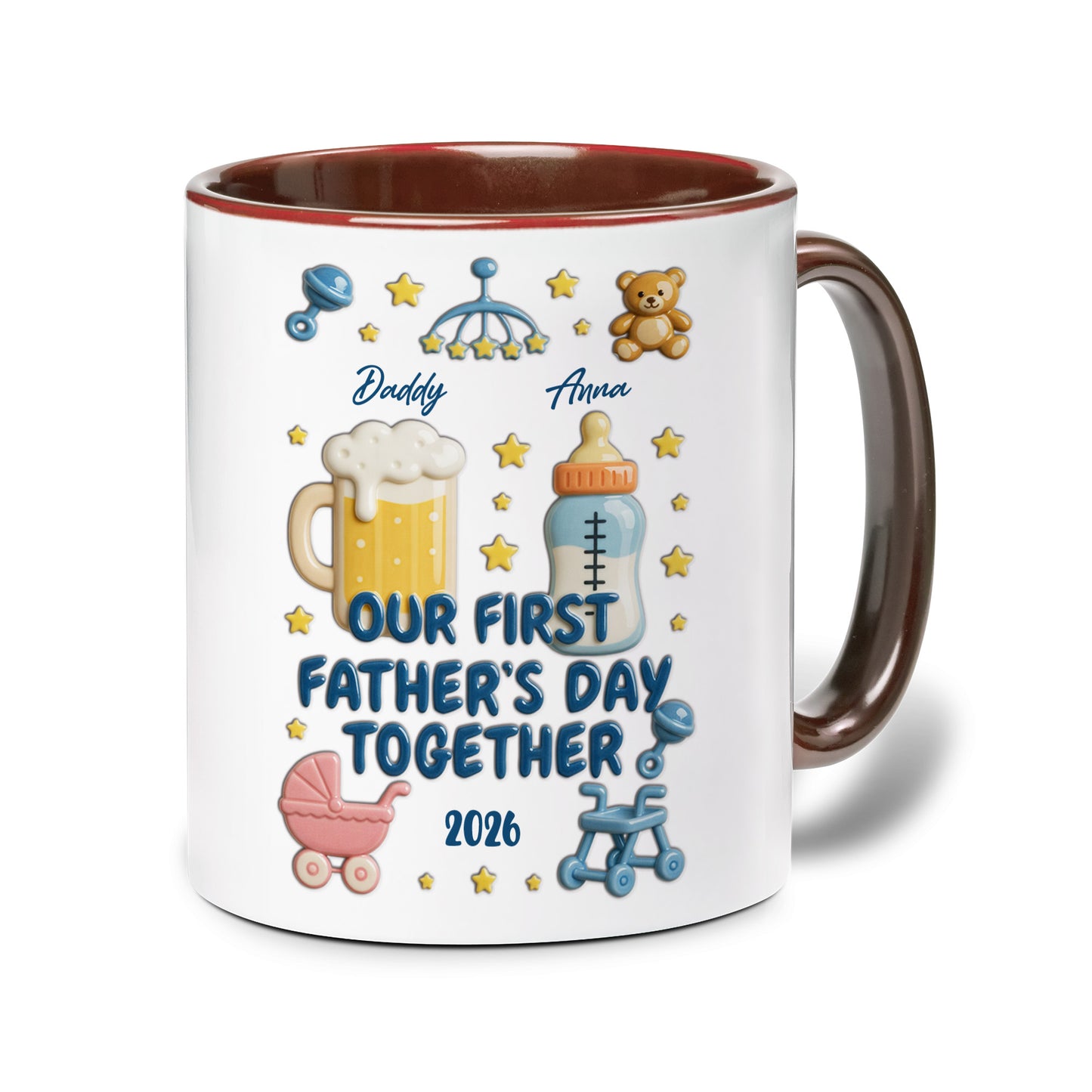 Personalized Father Accent Mug – First Father’s Day Custom Coffee Mug