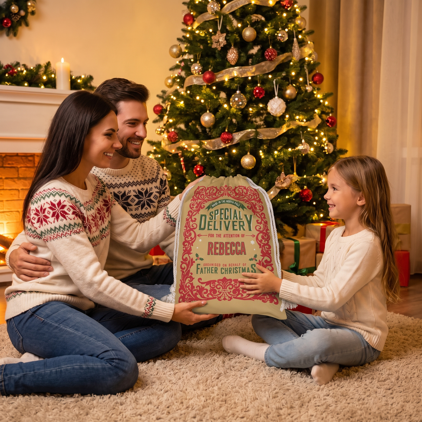 Personalized Special Delivery for the Attention of Christmas Sack with Custom Name