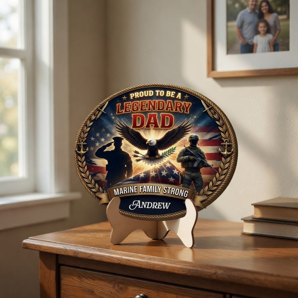 Legendary Dad Wooden Sign – Proud to Be a Dad, Strong Family Gift for Father’s Day