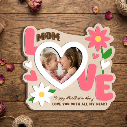 Personalized 3D Mother’s Day Photo Frame Bundle Custom Wooden Wall Frame
