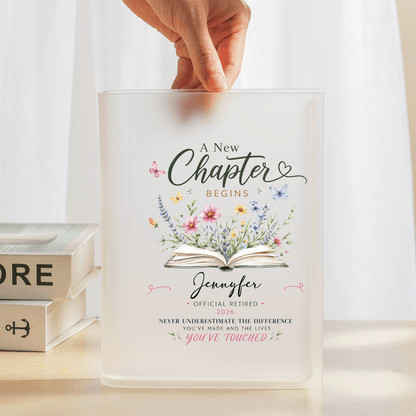 Personalized A Chapter Begins Acrylic Book Vase with Custom Photo Graduation Flower Vase