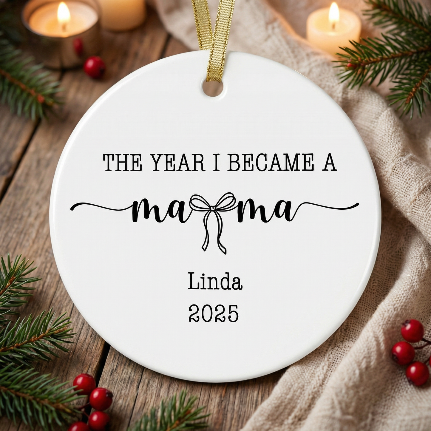 Mom Since Personalized Ceramic Ornament