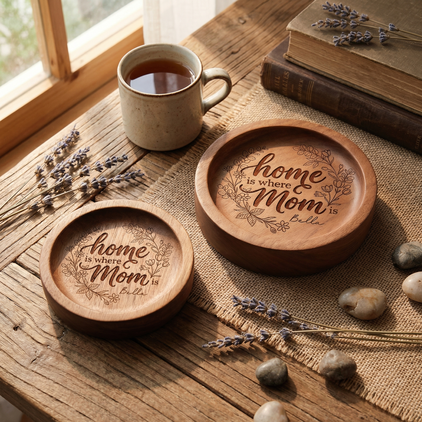 Home Is Where Mom Is – Personalized Wooden Ring Dish – Mother’s Day Gift for Mom