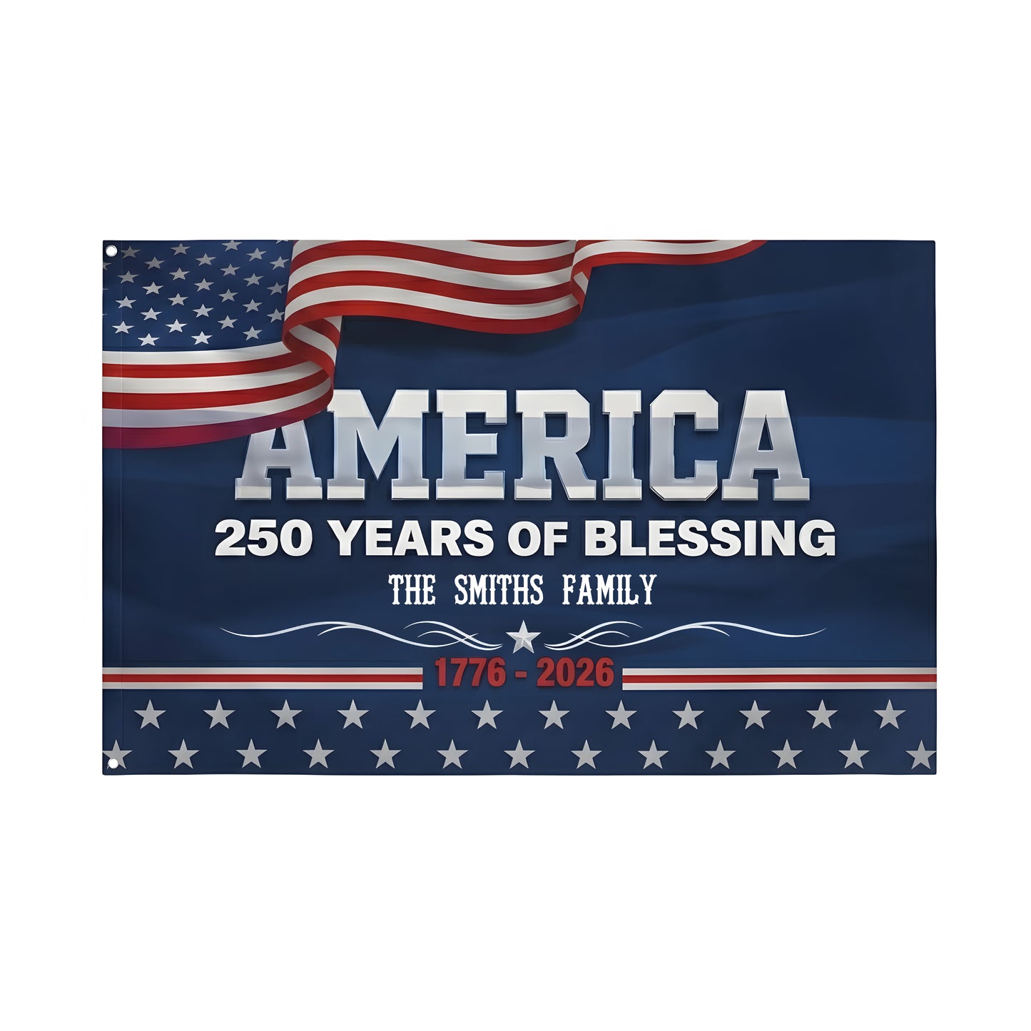Personalized 250 Years of Blessing 1776-2026 God America Patriotic House Flag