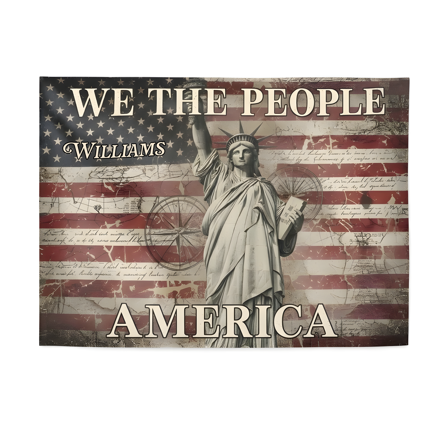 We the People - 250 Years America Anniversary Custom Family Name House Flag