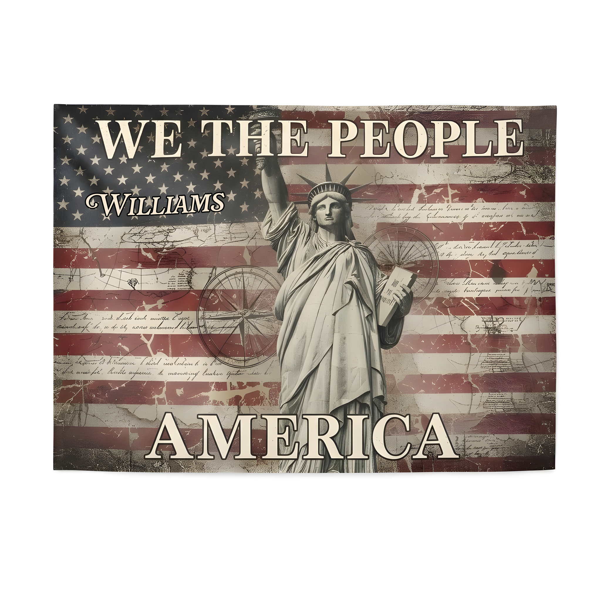 We the People - 250 Years America Anniversary Custom Family Name House Flag