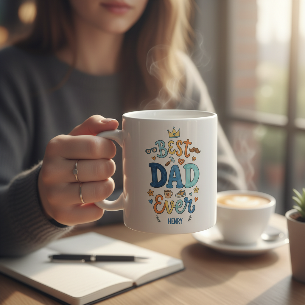 Best Dad Ever Funny Ceramic Mug – Coffee Cup Gift for Dad, Father’s Day Gift Idea