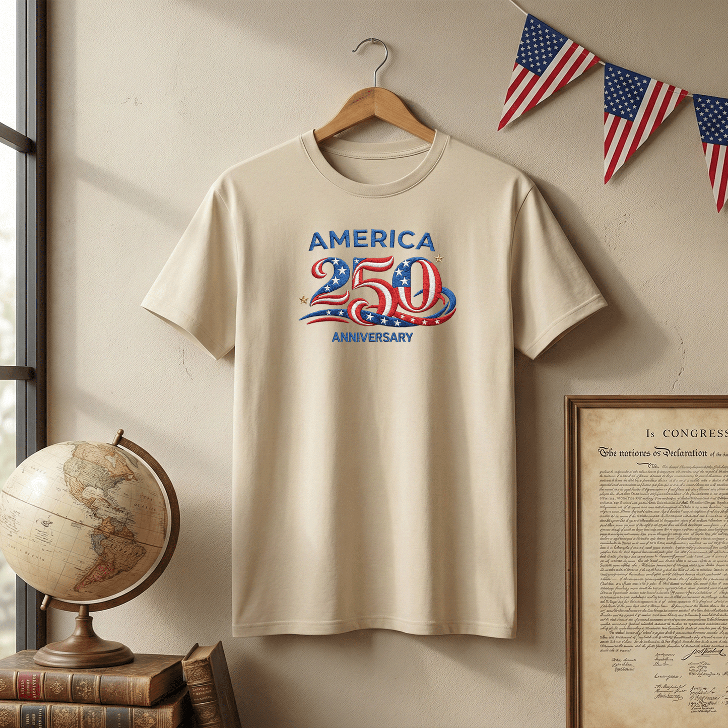 America 250 Anniversary - Patriotic Red White Blue T-Shirt Design