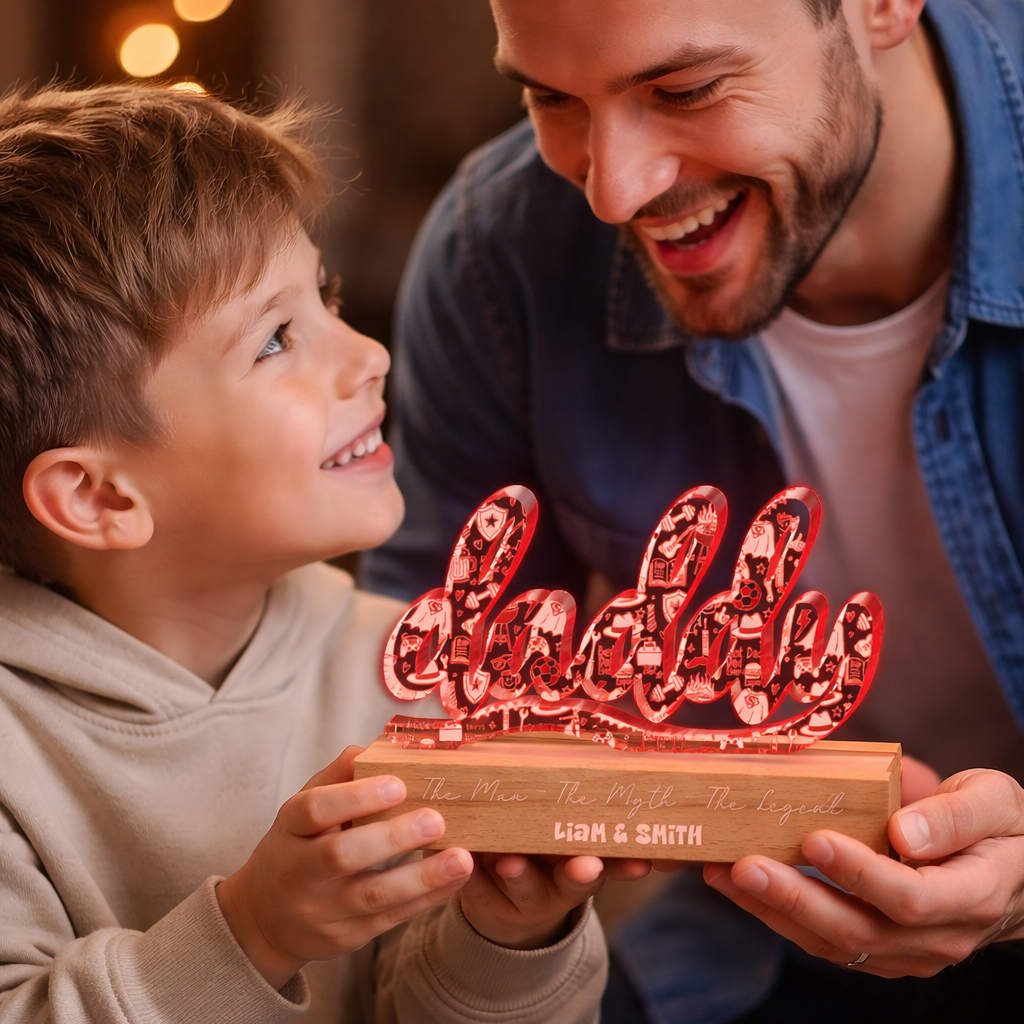 Love You Dad - Personalized Father’s Day Gift for Dad - Acrylic LED Night Light