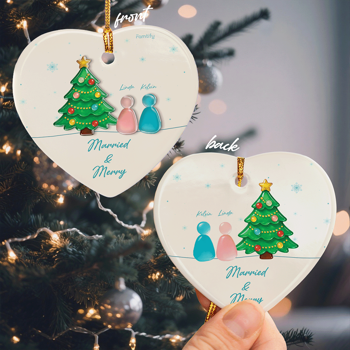 First Christmas Together - Personalized Couple Ceramic Acrylic Ornament