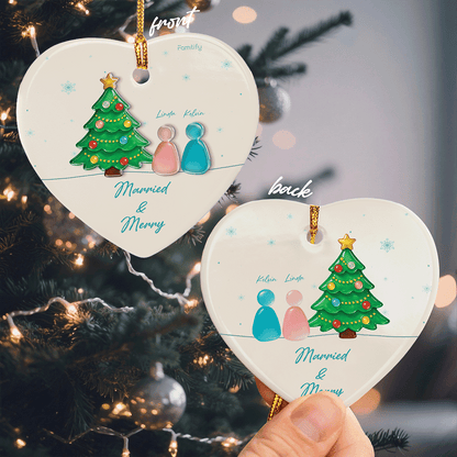 First Christmas Together - Personalized Couple Ceramic Acrylic Ornament