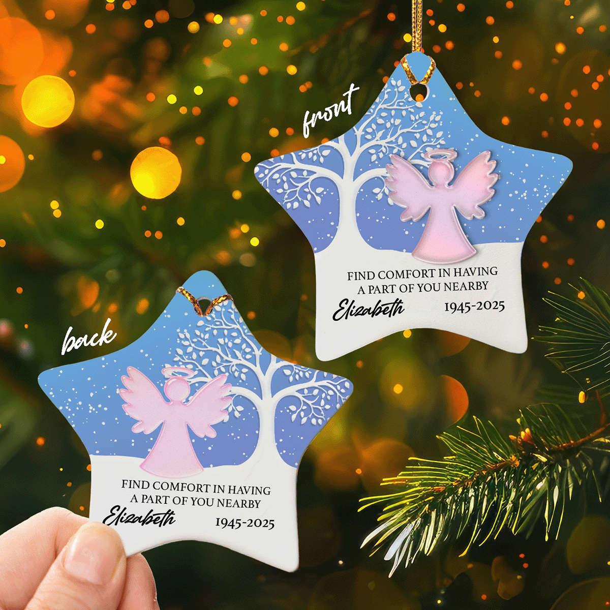 Memorial Personalized - Find comfort in having a part of you nearby Ceramic Acrylic Ornament