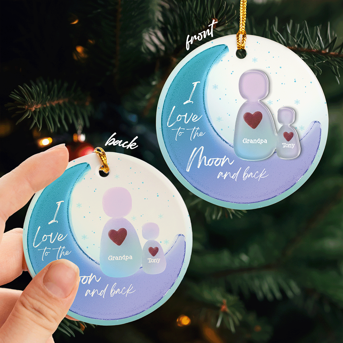 Memorial Personalized Loss Of Grandparents Ceramic Acrylic Ornament