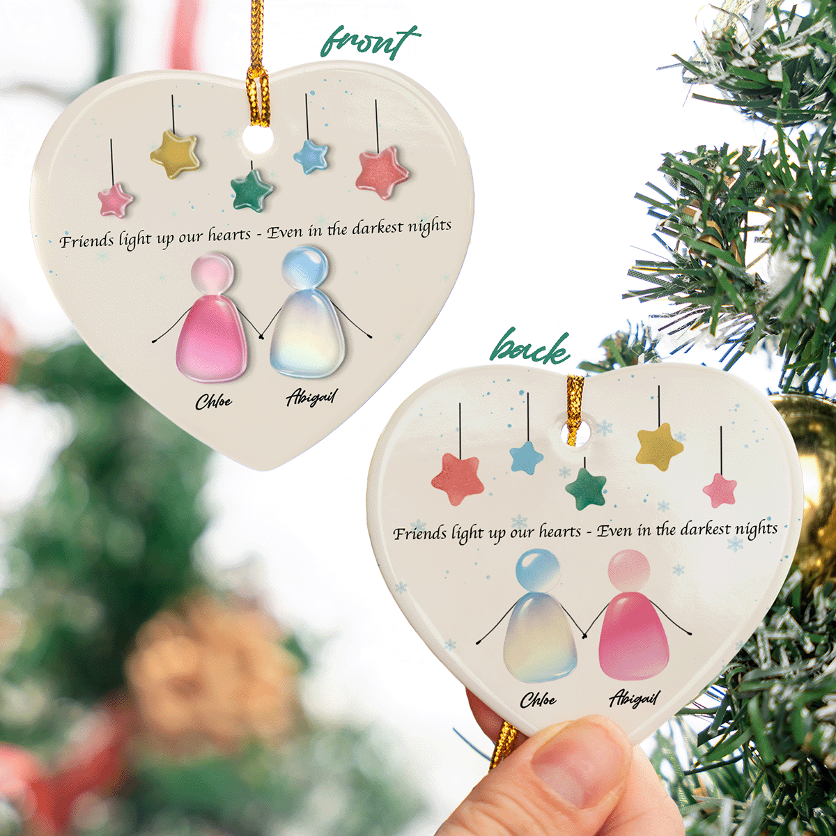 Friendship Forever - Personalized Ceramic and Acrylic Ornament