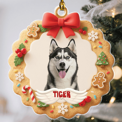 Lovely Pet Face Gingerbread – Custom Photo Personalized Acrylic Ornament