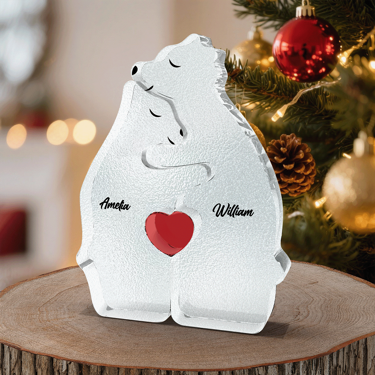Personalized Acrylic Hugging Bear Family Puzzle
