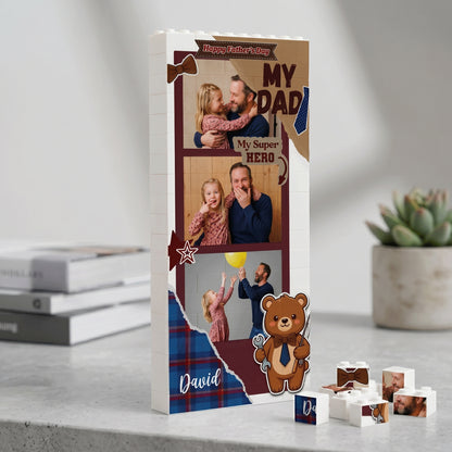 My Super Hero Dad – Personalized Photo Building Block Gift for Father’s Day