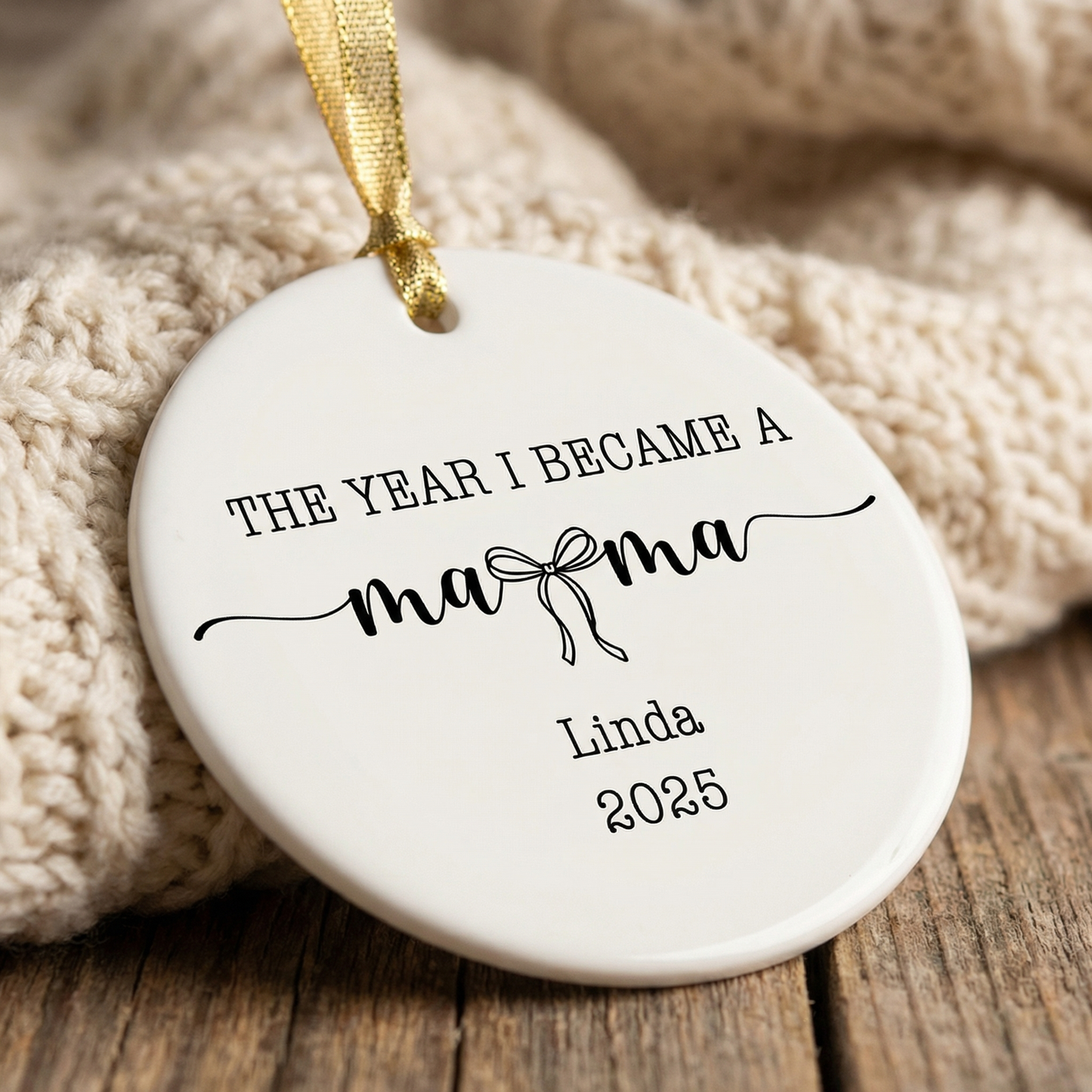 Mom Since Personalized Ceramic Ornament