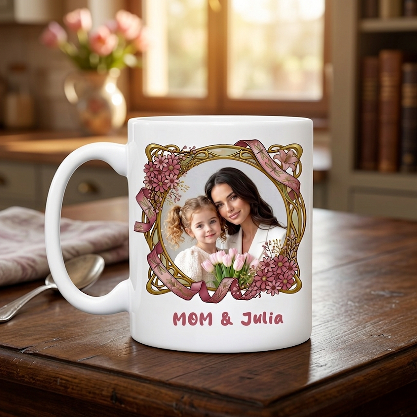 The Love Between a Mother & Daughters Is Forever – Meaningful Family Gift for Mom & Daughters – Personalized Mug