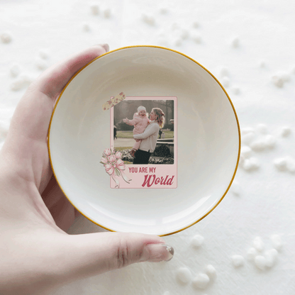 I Love You Mom Personalized Photo Jewelry Dish – Custom Mother’s Day Gift for Mom