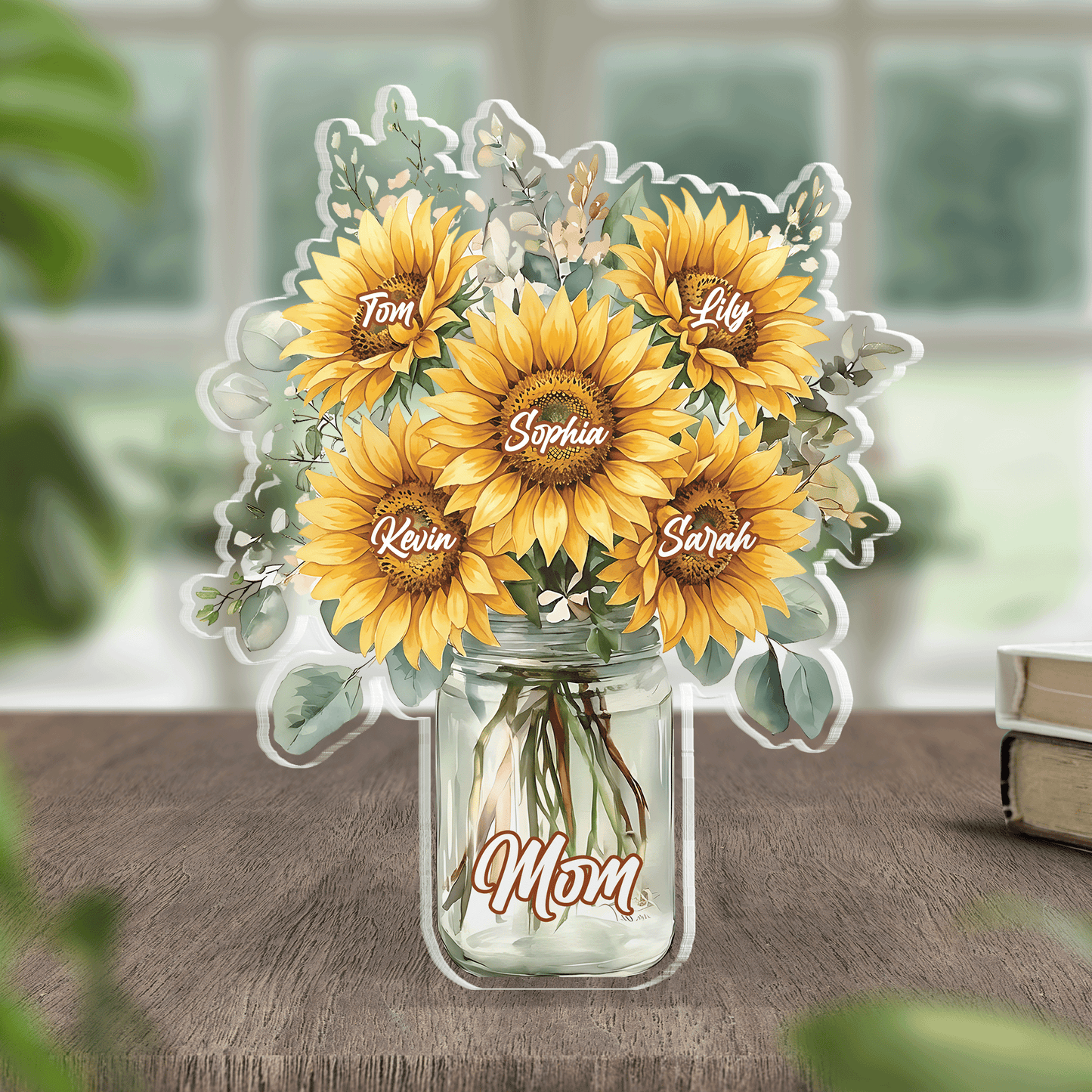 Sunflower Love for Mom – Personalized Mother’s Day Acrylic Plaque Gift