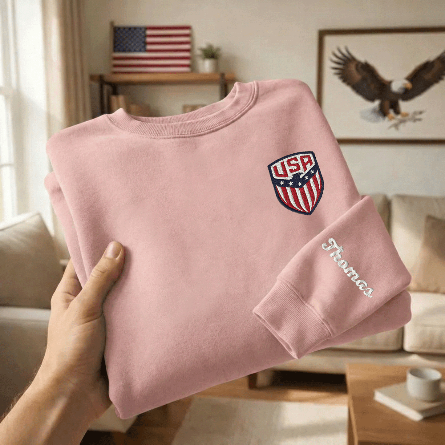 America 250th Anniversary Embroidered Sweatshirt — Patriotic Keepsake Gift for Family