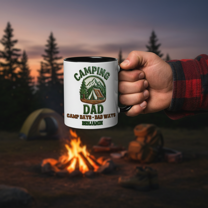 Personalized Camping Mug for Dad – Custom Name Coffee Mug Gift for Father