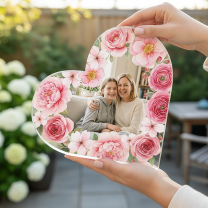 Custom Photo Heart Acrylic Keepsake – Personalized Mother’s Day Gift for Mom